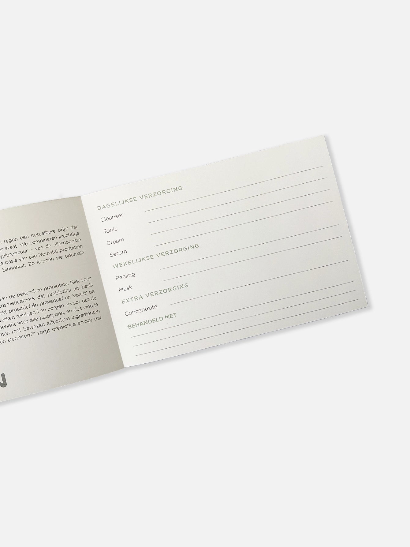 Nouvital Skincare Advice Card - 10 stuks